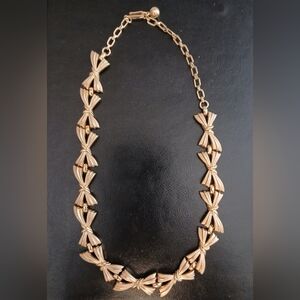 Trifari Gold Bow Necklace